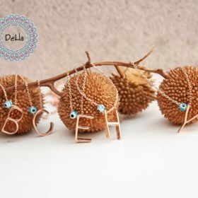 Custom Evil Eye Initial Necklace - Alphabet Necklace - Initial necklace - Letter Necklace - Custom Necklace - Birthstone Necklace - Dainty