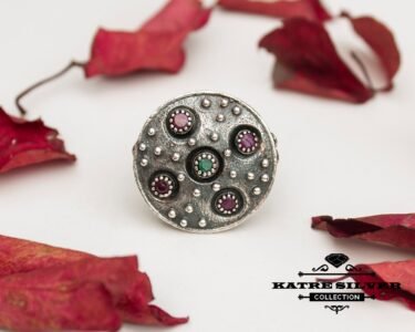 Big Statement Ring 925 Sterling Silver – Large Round Geometric Ring, Bold Cocktail Jewelry Gift for Her - Image 3