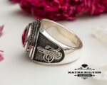 Big Statement Ring, Unique Mens Ring, Turkish Summer Jewelry, Turkish Ring, Ruby Ring, Cubic Zircon, Gift for Him, Boho Jewelry - Image 5