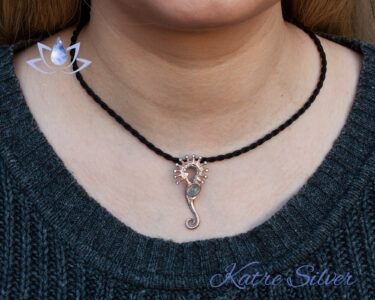 Seahorse Necklace 925 Sterling Silver – Aquamarine Stone Pendant, Ocean Beach Jewelry Gift for Her - Image 2