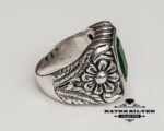 Big Statement Ring Unique Mens Ring Celtic Handcrafted Silver Rings Massive Ring Unique Mens Ring Green Silver Ring Turkish Statement Ring - Image 6