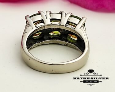 Peridot Ring 925 Sterling Silver – Green Gemstone Avant-Garde Ring, Unique Boho Jewelry Gift for Her - Image 7