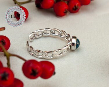 Elegant Evil Eye Ring – Dainty Blue Protection Ring Minimal Silver Adjustable Ring - Image 6