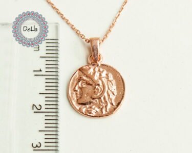 Elegant Coin Pendant Necklace – Antique Style Rose Gold Minimal Vintage Necklace - Image 9