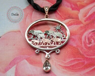 Elephant Art Pendant, Elephant Lover, Elephant Necklace, Elephant Pendant, Silver Elephant, Vintage Elephant, Elephant Jewelry, Elephant Art - Image 2