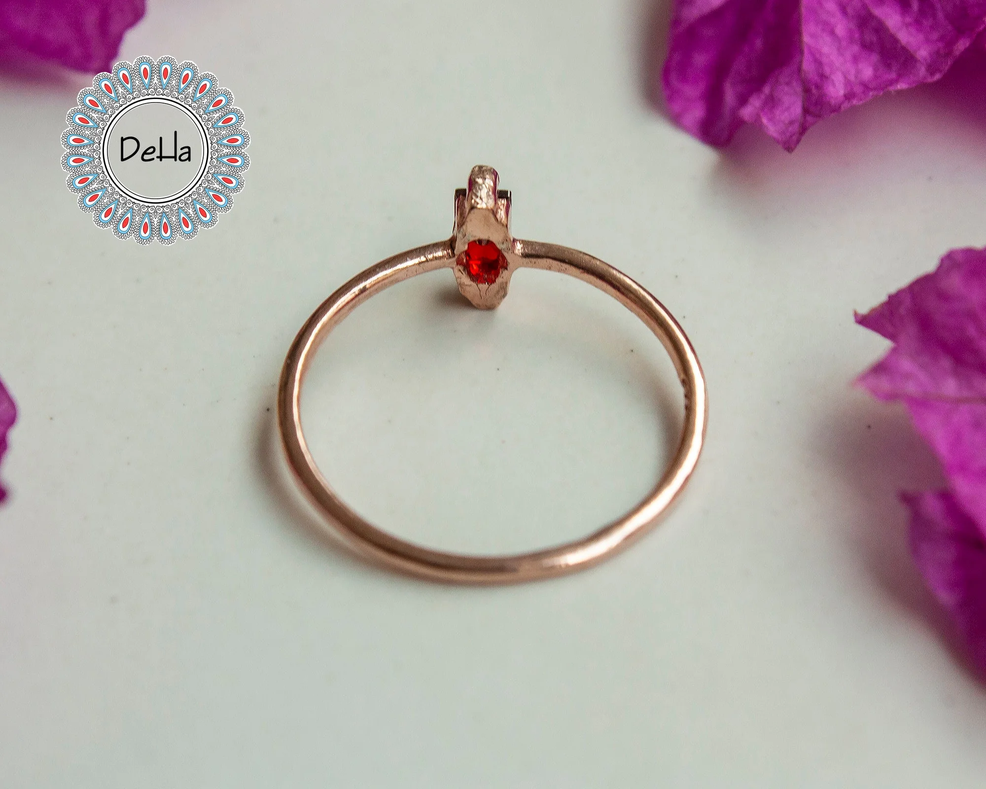Red Ruby Baguette Ring, Baguette Cut Ring, Cz Stackable Ring, Baguette Ring, Minimal Ring, Minimalist Ring, Stackable Ring, Dainty Ring - Image 8