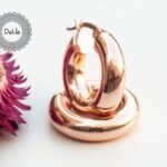 Rose Thick Hoop Earring, Chunky Hoops, Chunky Hoop Earrings, Everyday Hoops, Big Hoop Earrings, Rose Gold Hoops, Statement Hoops, Chunky