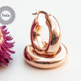 Rose Thick Hoop Earring, Chunky Hoops, Chunky Hoop Earrings, Everyday Hoops, Big Hoop Earrings, Rose Gold Hoops, Statement Hoops, Chunky