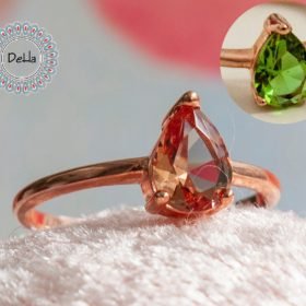 Zultanite Ring, Color Changing Ring, Luxury Ring, Turkish Ring, Teardrop Ring, Solitaire Ring, Rose Gold Ring, Statement Ring, Delicate Ring