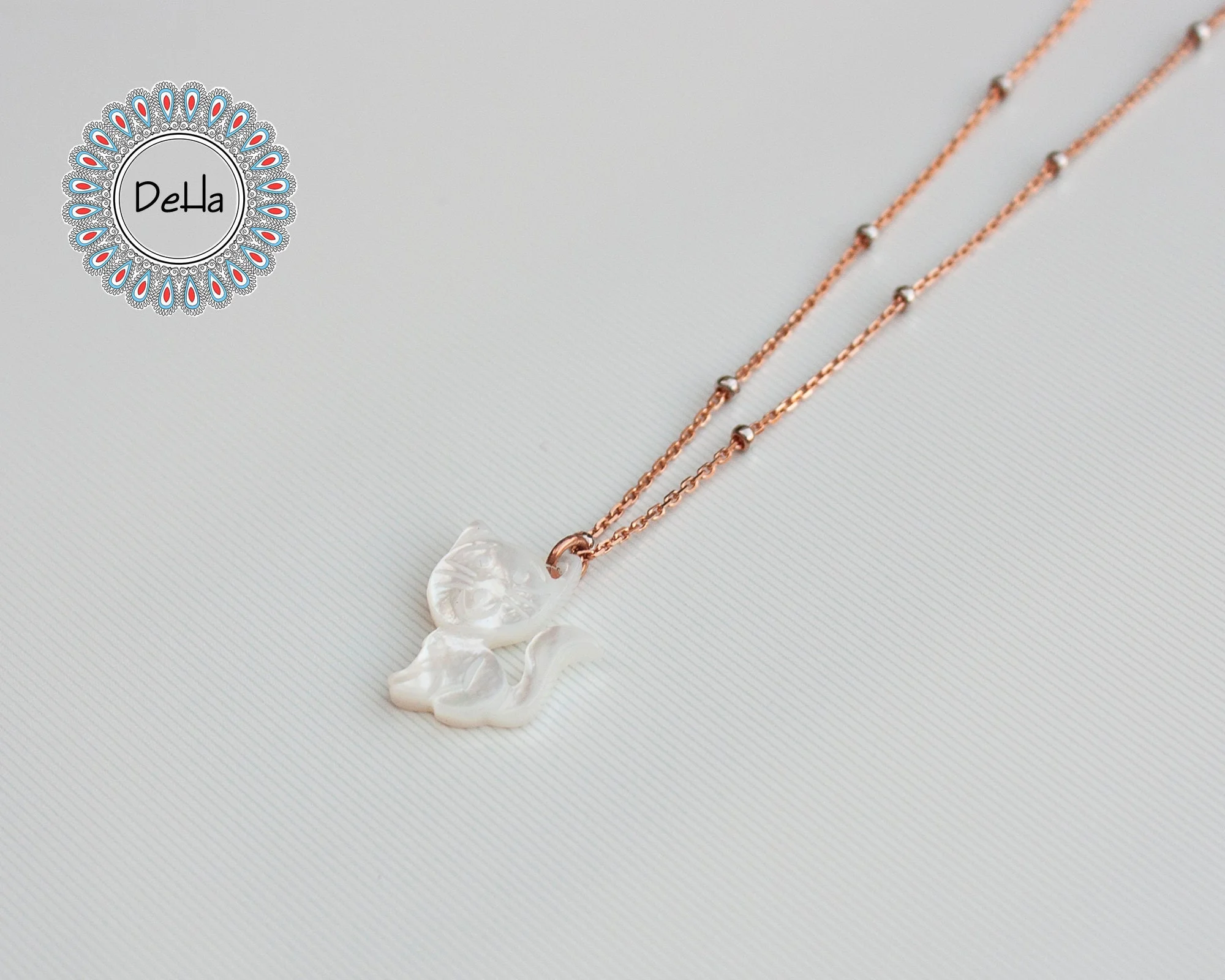 Cute White Shell Cat Necklace 925 Sterling Silver – Dainty Cat Lover Jewelry, Ocean Gift for Her - Image 7