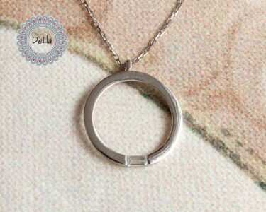 cz pendant necklace 925 sterling silver round hoop
