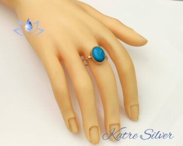 Blue Turquoise Ring 925 Sterling Silver – Navajo Style Ring, Southwestern Jewelry Gift for Her - Image 2