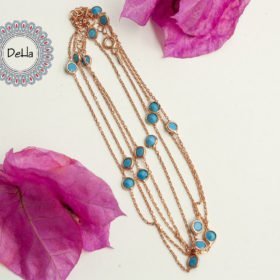 Turquoise Station Long Necklace, Station Necklace, Turquoise Chain, Turquoise Necklace, Layering Necklace, Blue Necklace, Turquoise Jewelry