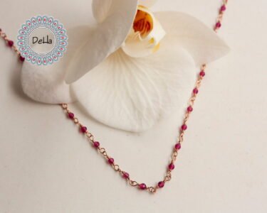 Red Stone Rosary Chain, Red Stone Chain, Necklace Chain, Red Stone Necklace, Chain Necklace, Red Necklace, Gemstone Chain, Beads Chain - Image 5