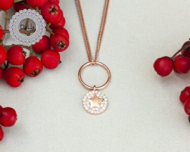 Elegant Round Star Necklace – Dainty CZ Circle Pendant Minimal Rose Gold Necklace - Image 5