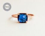 Sapphire Quartz Small Ring - Blue Gemstone Ring - September Birthstone Ring - Small Sapphire Ring - Blue Gemstone Stackable Ring - Sapphire - Image 3
