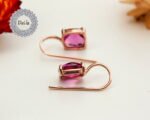 Pink Tourmaline Earrings, Rose Gold Plated, Pink Earrings, Tourmaline Jewelry, October Birthstone, Pink Stone, Gift For Her - Image 4