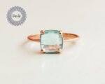 Sky Blue Topaz Ring Small - Simple Topaz Quartz Ring - Small Stackable Ring - Dainty Layer Ring - Sky Blue Topaz - December Birthstone - Image 3
