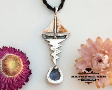 Blue Kyanite Pendant Necklace 925 Sterling Silver – Art Deco Gemstone Necklace, Elegant Jewelry Gift for Her - Image 6