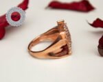Rose Gold Plated Zircon Star Ring, Zircon Star Ring, Adjustable Star Ring, Dainty Star Ring, Star Band Ring, Cubic Zircon Ring, White Zircon - Image 6