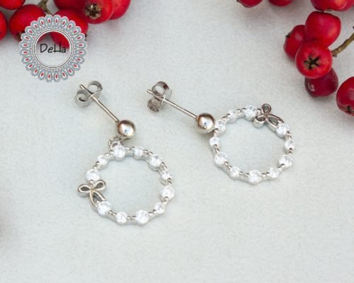 Silver Bow Dessert Earrings, Bow Earrings, Bow Jewelry, Cute Earrings, Earrings for Women, Dainty Earrings, Silver Stud Earrings, Delicate - Image 9