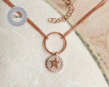 Elegant Round Star Necklace – Dainty CZ Circle Pendant Minimal Rose Gold Necklace - Image 3