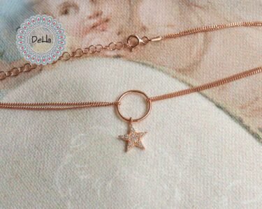Elegant Star Pendant Necklace – CZ Hoop Circle Minimal Rose Gold Necklace for Women - Image 5