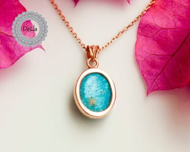 Turquoise Rose Gold Southwest Pendant, Turquoise Pendant, Turquoise Necklace, Turquoise Jewelry, Turquoise Gift, Rose Gold Jewelry, Pendant - Image 5