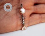 Unique Fish Bone Necklace, Fish Bone Jewelry, Silver Fish Necklace, Fish Necklace, Fish Pendant, Handmade Necklace, Pearl Jewelry, Fish Bone - Image 7