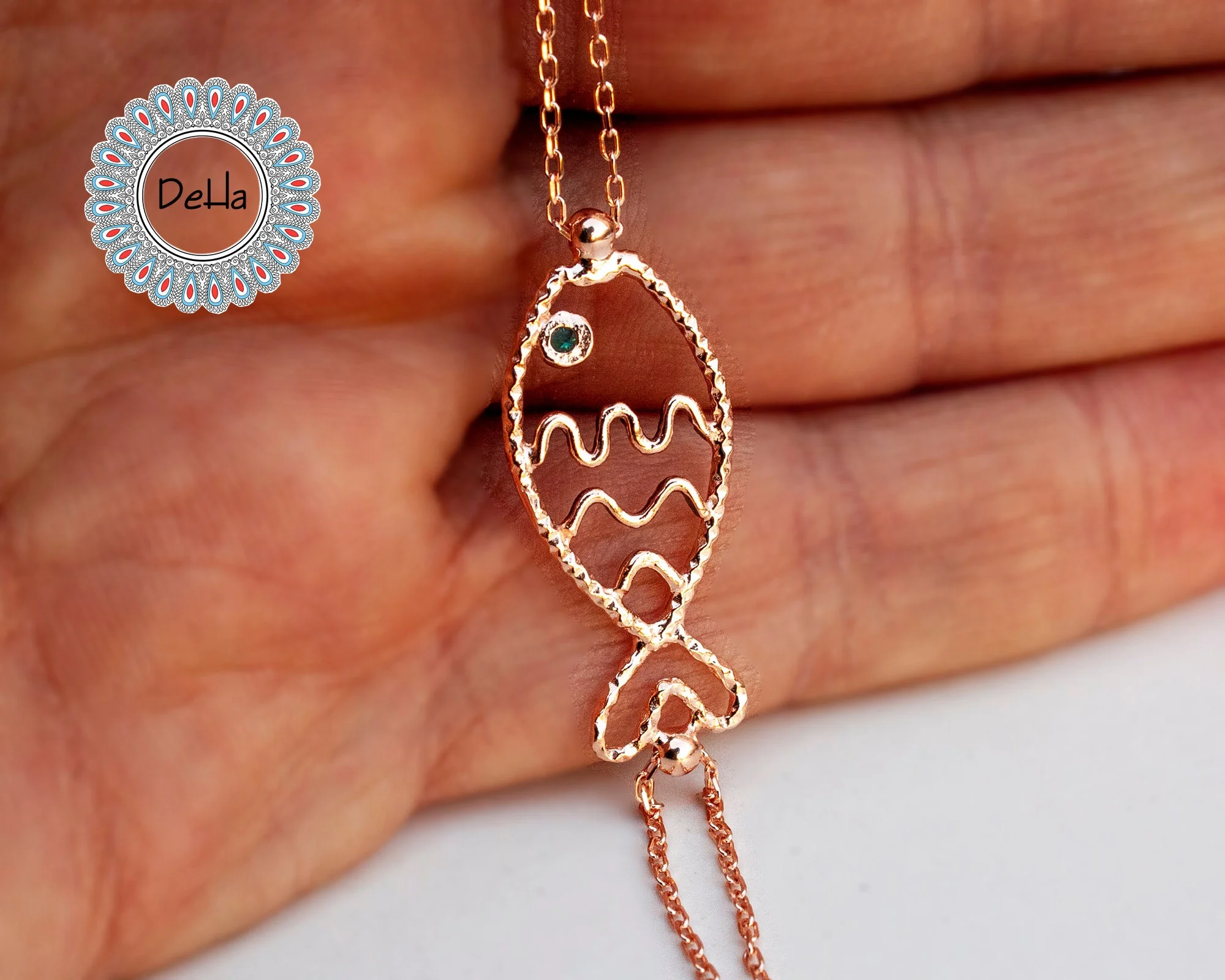 Elegant Fish Charm Bracelet – Aquamarine Blue Minimal Summer Bracelet Gift for Women - Image 10