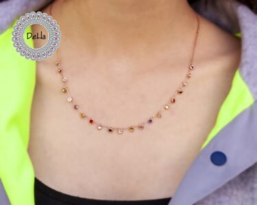 Elegant Rose CZ Dangle Necklace 925 Sterling Silver – Dainty Drop Pendant, Minimal Jewelry Gift for Her - Image 2