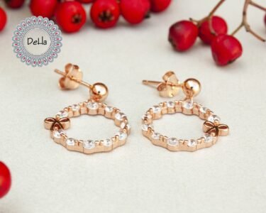 Gold Bow Earrings 925 Sterling Silver – Dainty Cute Ribbon Earrings, Minimal Jewelry Gift for Her - Image 2