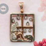 window pendant necklace 925 sterling silver geometric