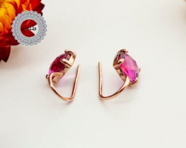 Pink Tourmaline Earrings, Rose Gold Plated, Pink Earrings, Tourmaline Jewelry, October Birthstone, Pink Stone, Gift For Her - Image 5