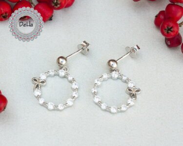 Silver Bow Dessert Earrings, Bow Earrings, Bow Jewelry, Cute Earrings, Earrings for Women, Dainty Earrings, Silver Stud Earrings, Delicate - Image 2