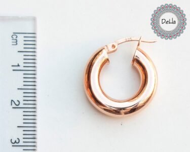 Rose Thick Hoop Earring, Chunky Hoops, Chunky Hoop Earrings, Everyday Hoops, Big Hoop Earrings, Rose Gold Hoops, Statement Hoops, Chunky - Image 7