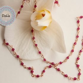 Red Stone Rosary Chain, Red Stone Chain, Necklace Chain, Red Stone Necklace, Chain Necklace, Red Necklace, Gemstone Chain, Beads Chain