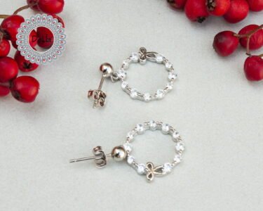 Silver Bow Dessert Earrings, Bow Earrings, Bow Jewelry, Cute Earrings, Earrings for Women, Dainty Earrings, Silver Stud Earrings, Delicate - Image 5