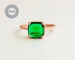 Emerald Quartz Ring, Green Quartz Ring, Emerald Quartz, Emerald Cut Ring, Emerald Cut, Quartz Ring, Minimalist Ring, Dainty Ring, Statement - Image 3