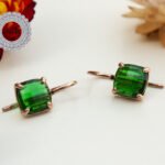 Emerald Quartz Earrings, Gemstone Earrings, Quartz Earrings, Silver Earrings, Rose Gold Earrings, Green Earrings, Gift for Her