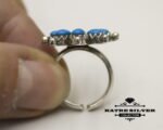 Blue Flower Turquoise Ring, Navajo Ring, Native American Ring, Southwestern Ring, Vintage Flower Ring, Silver Flower Ring, Blue Turquoise Ring - Image 8