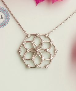 Flower of Life Hexagon Pendant, Hexagon Necklace, Sacred Geometry, Geometric Pendant, Hexagon Jewelry, Meditation Necklace, Yoga Pendant