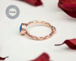 Rose Gold Blue Opal Ring, Unique Opal Ring, Opal Stacking Ring, Blue Opal Ring, Gold Opal Ring, Natural Opal Ring, Dainty Opal Ring - Image 5
