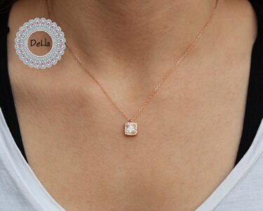 Simple Cz Necklace, Cz Solitaire, Dainty Solitaire, Solitaire Pendant, Solitaire Necklace, Rose Gold Solitaire, Minimal Necklace,Cz Necklace - Image 2