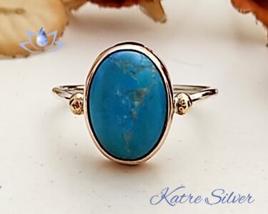 Blue Turquoise Ring 925 Sterling Silver – Navajo Style Ring, Southwestern Jewelry Gift for Her - Image 4