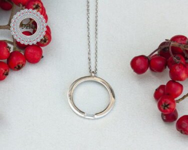 CZ Pendant Necklace 925 Sterling Silver – Round Hoop Necklace, Minimal Elegant Jewelry Gift for Her - Image 4