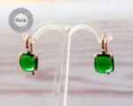 Emerald Quartz Earrings, Gemstone Earrings, Quartz Earrings, Silver Earrings, Rose Gold Earrings, Green Earrings, Gift for Her - Image 6
