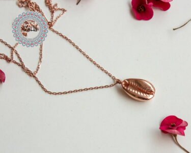 Solid Cowrie Pendant, Cowrie Necklace, Cowrie Jewelry, Cowrie, Long Necklace, Beach Necklace, Summer Necklace, Solid Necklace, Rose Gold - Image 4