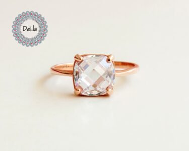 Crystal Quartz Ring 925 Sterling Silver – Dainty Stacking Ring, Clear Quartz April Birthstone Gift for Her - Image 3