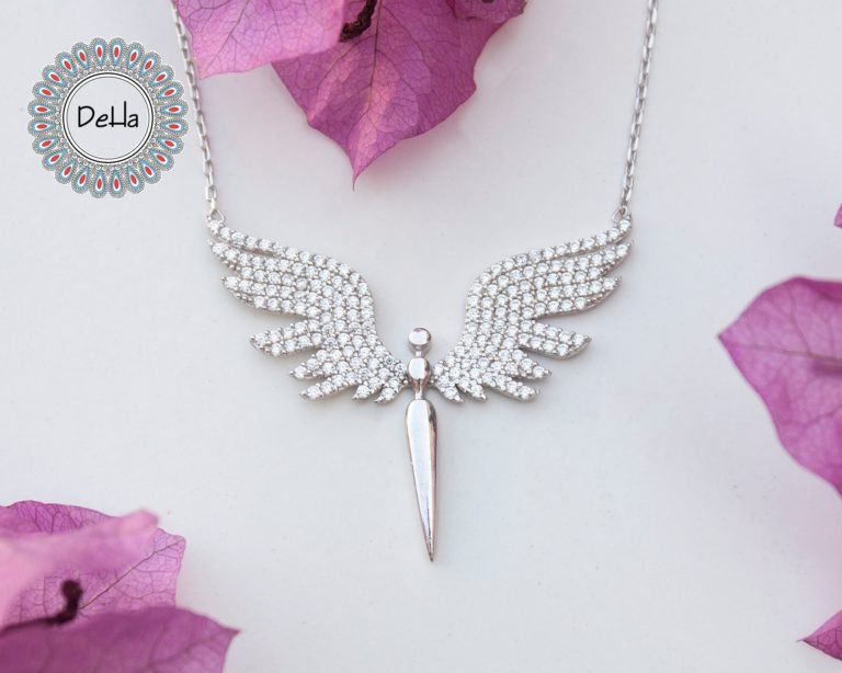 Sterling Silver Angel Necklace, Angel Necklaces, Angel Jewelry, Angel Wing Necklace, Angel Jewelry, Angel Wing, Angel Gift, Everyday Necklace
